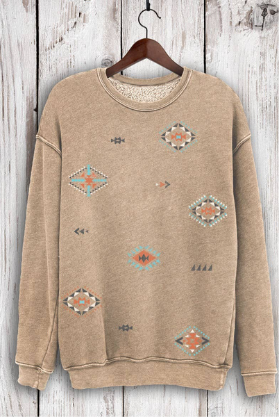 AZTEK ALLOVER MINERAL SWEATSHIRT