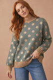 Plus Polka Dot Exposed Seam French Terry Top