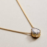 Gold Filled Teardrop CZ Pendant Necklace