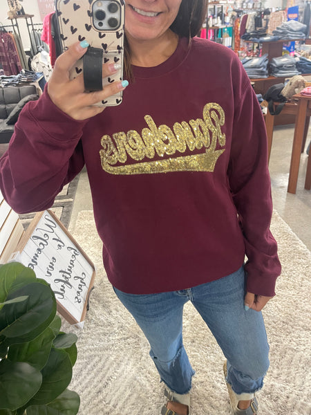 Ranchers School Spirit Real Sequins SWEATSHIRT