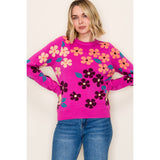FLORAL JACQUARD HEAVY SWEATER