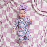 Myla Purple Checks PLUSH BLANKET