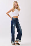 PETRA HIGH RISE STRETCH WIDE LEG W/ CUFFED HEM JEANS