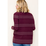 STITCH STRIPED SWEATER CARDIGAN