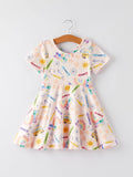 Colorful Back-to-School Delight Girls Dress