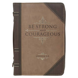 Be Strong & Courageous Portfolio Faux Leather Bible Cover