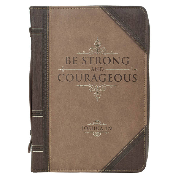 Be Strong & Courageous Portfolio Faux Leather Bible Cover