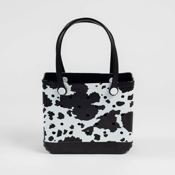 Cow Print Mini Beach Rubber Durable Tote Bag