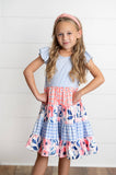 Girls Ava Periwinkle & Blue Ruffle Tiered Easter Dress