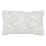 Cable Knit Sweater Pillow White 12x20