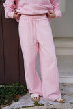 Light Pink Polka Dot Flare Sweatpants