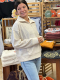 Libby Scuba Half Zip Pullover - Beige