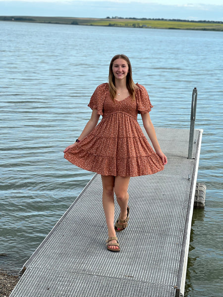 Prairie Blossom Smocked Mini Dress