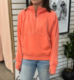 Coral Quarter Zip Sweatshirt