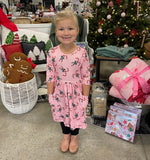 Candy Cane Cutie 3/4 Sleeve Pocket Twirl Dress