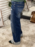 PETRA HIGH RISE STRETCH WIDE LEG W/ CUFFED HEM JEANS