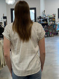 SPLIT NECK STRIPED TOP
