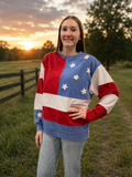 MINERAL WASHED AMERICANA FLAG SWEATSHIRT
