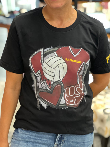 PLBC Volleyball Tee - Black