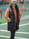 Autumn Puffer Long Vest - Black