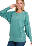 Callie French Terry Pullover - Teal