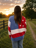 MINERAL WASHED AMERICANA FLAG SWEATSHIRT