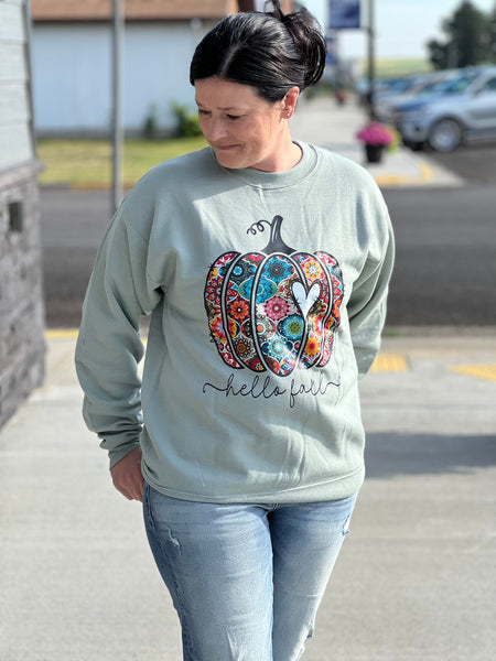 HELLO FALL CREWNECK SWEATSHIRT