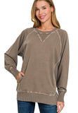 Callie French Terry Pullover - Brown