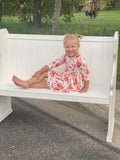 Pumpkin Peekaboo 3/4 Sleeve Pocket Twirl Dress