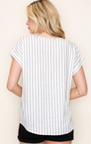 SPLIT NECK STRIPED TOP