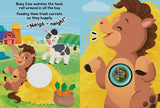 Baby Barnyard - Children's Rattle and Read Interactive Sensory Board Book with Spinning Rattle