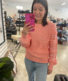 Textured Sleeve Sweater