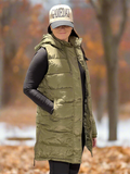 Autumn Puffer Long Vest - Green