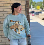 Gold Sequin Horse Beached Sweatshirt