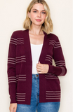 STITCH STRIPED SWEATER CARDIGAN