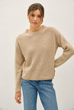 CHUNKY ACID WASH KNIT SWEATER - Taupe