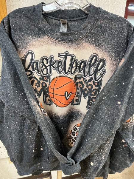 Basketball Mom Bleached Sweatshirt