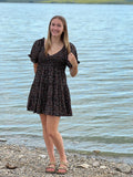 Women's Floral Print Tiered Mini Dress