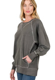 Callie French Terry Pullover - Black
