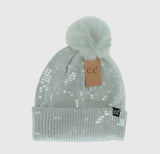 All over Sequin Faux Fir Pom Pom
