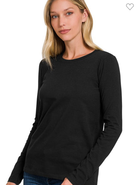 Cotton Crewneck Long Sleeve