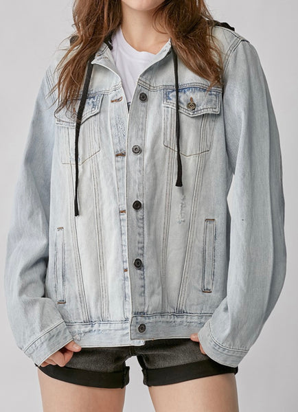 Relaxed Distressed Jacket (plus)