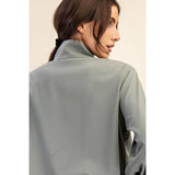 CRINKLE WOVEN QUARTER ZIP ACTIVE JACKET - Limestone