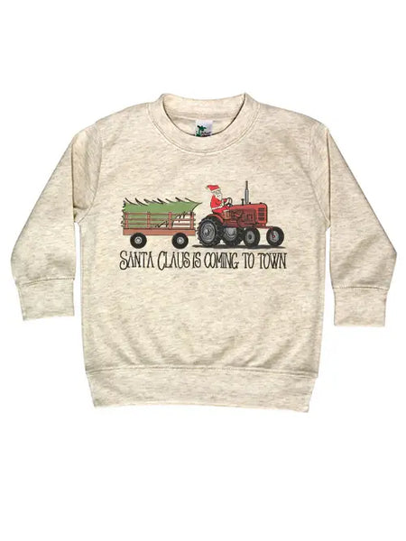 "Santa Claus Is Coming To Town" Farm Tractor Christmas Shirt