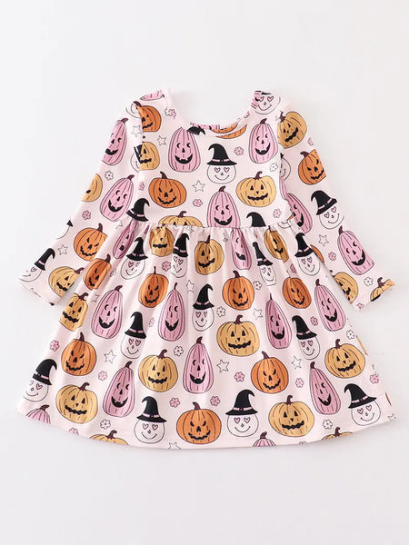 Halloween Pumpkin Print Dress