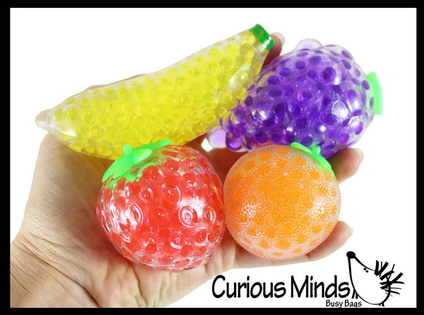 1 Fruit Water Bead Filled Squeeze Stress Balls  -  Sensory,