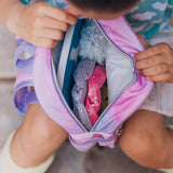 Girls Backpack with Glitter Varsity Letters - Mini Tie Dye