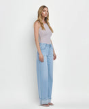 SUPER HIGH RISE CUFFED BAGGY WIDE JEANS F5796