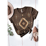 SOUTHWESTERN TRIBAL PATTERN MINERAL GRAPHIC TEE