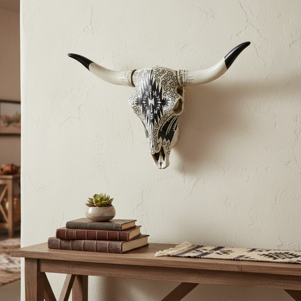 CARVED SKULL WALL DECOR